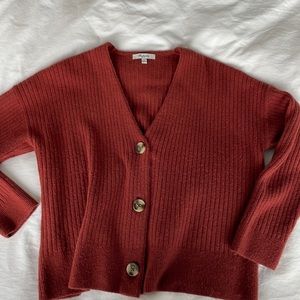 Madewell ribbed sweater in burnt orange